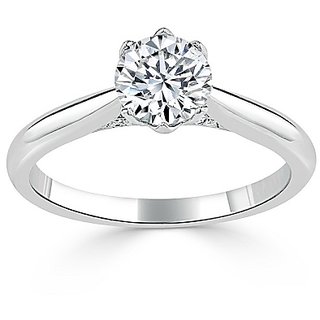                      Precious Stone Diamond Ring Silver Plated Beautiful Ring Lab Cert                                              
