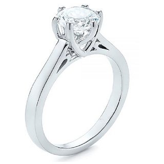                       American Diamond Silver Plated Ring Natural Diamond Ring For Unis                                              