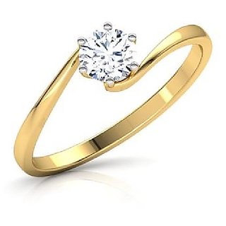                       CEYLONMINE- Diamond Gold Plated Ring Lab Certified American Diamond Ring For Astrological Purpose                                              