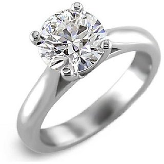                       Natural Diamond Silver Plated Ring Unheated  Natural Stone Ring By CEYLONMINE                                              