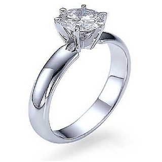                       Diamond Silver Plated Ring Unheated Rashi Ratna Stone Diamond Sil                                              
