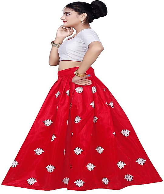 Buy Femisha Creation Maroon Banglory Satin Simple Work Women's Wedding Wear  Semi Stitched Lehenga CholiFree Size . Online @ ₹729 from ShopClues