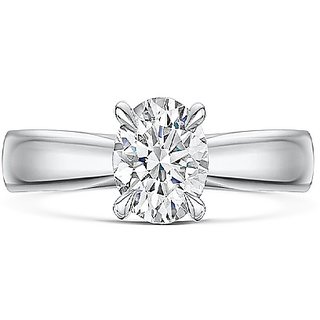                       Precious Stone American Diamond Silver Plated Ring Unheated  Certified Rashi Ratna Dimaond Stone Ring By CEYLONMINE                                              
