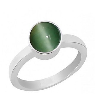                       Cats Eye Silver Plated Ring Unheated Stone 5.25 Rat                                              