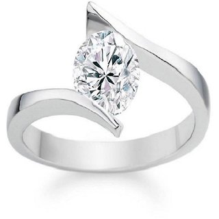                       CEYLONMINE Natural and lab certified American Diamond Ring With Diamond Stone                                              
