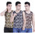 Men's Sleeveless Army Commando Military Camouflage Printed Casual Cotton Sports Gym Wear Vest 3 Pcs Combo
