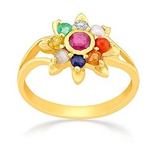                       Natural Certified Navratna Stone Nine gems Adjustable Ring forAstrological Purpose By CEYLONMINE                                              