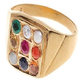                       Navaranta Stone Gold Plated Ring Original & Effective Stone Navgrah Gold Plated Ring By CEYLONMINE                                              