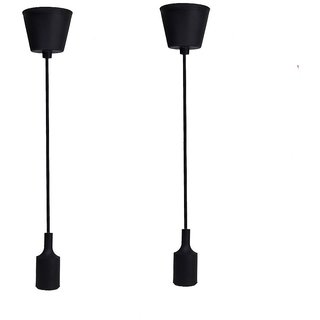 pack of 2 Tungsten Decorative Filament E 27 Holder Ceiling Lamp(Black)