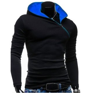 Buy Redbrick Oblique Black Blue Zipper Hooded Men T Shirt Online 549 from ShopClues