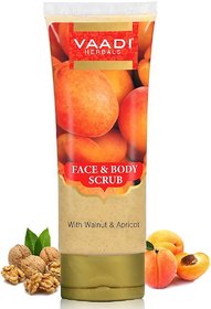 Vaadi Herbals Face and Body Scrub with Walnut Apricot (Pack of 1 x 110 gms)