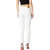 Miss chase Women's White Skinny Mid Rise Clean Look Bleached Side Slit Regular Length Stretchable Denim Jeans