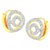 VK Jewels Connected Circular Design Gold Plated Alloy CZ American Diamond Huggie Bali Earring for Girls & Women [VKBALI1109G]