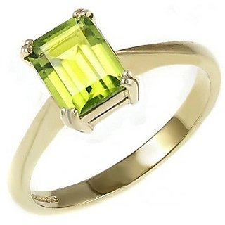                       Peridot Stone 5.25 Carat Natural Gemstone Ring Gold Plated By Ceylonmine                                              