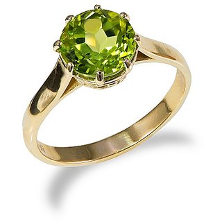                       Peridot 6.25 Ratti Natural Gemstone Ring Gold  Plated For Astrological Purpose By CEYLONMINE                                              