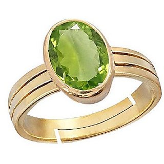                       Original Stone Peridot 6.25 Ratti Stone Ring  Gold Plated Ring BY CEYLONMINE                                              
