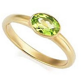                       Peridot  Stone 5.25 Carat Natural Gemstone Ring Gold Plated By CEYLONMINE                                              