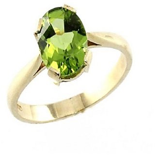                       Peridot Stone 5.25 Carat Gemstone Gold Plated Ring BY CEYLONMINE                                              