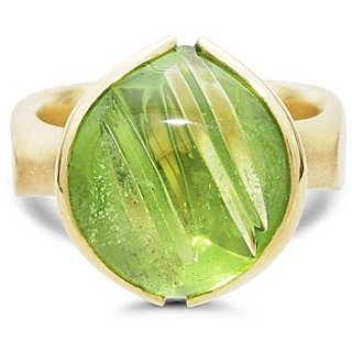                       100% Original Stone Peridot Stone  Gold Plated Ring For Astrological Purpose By CEYLONMIONE                                              