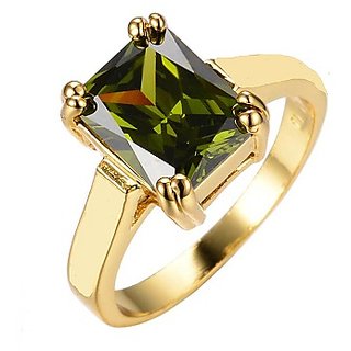                       Lab Certified Natural Stone Peridot  Ring Gold Plated Adjustable Peridot Gemstone Ring By CEYLONMINE                                              