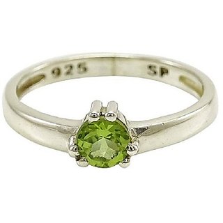                       Unheated & Untreated Stone Peridot  Silver Plated Ring Original 5.75 Carat Peridot Stone Ring By CEYLONMINE                                              