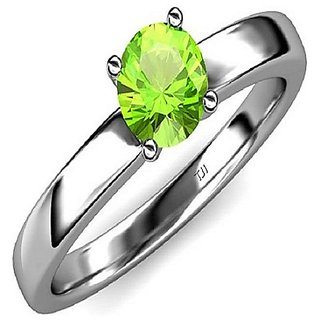                       Ceylonmine- 5.25 Carat Natural Peridot Stone Ring Silver Plated Unheated U                                              