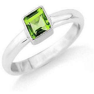                      Original & Lab Certified Peridot Silver Plated Ring Unheated Stone  Ring For Astrological Purpose By CEYLONMIONE                                              