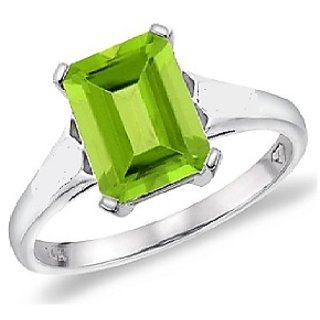                       Semi-Precious Stone Peridot 5.25 Ratti Silver Plated Ring Original & Lab Certified Gemstone Ring BY CEYLONMINE                                              