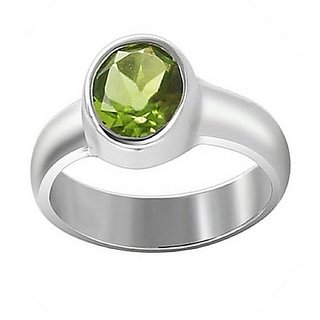                       Peridot 5.50 Carat Gemstone Silver Plated Ring By Ceylonmine                                              