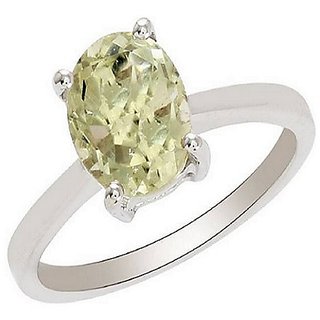                       Original & Lab Certified Peridot Stone  Silver Plated Ring Unheated Stone 6.25 Ratti Ring For Astrological Purpose By CEYLONMIONE                                              