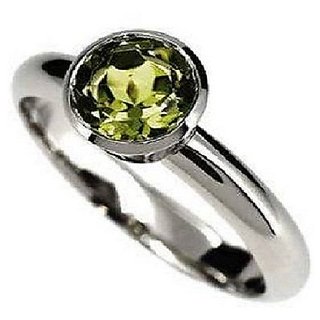                       Ceylonmine- Stone Peridot Silver Plated Ring For Astrological Purp                                              