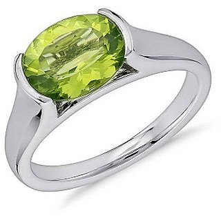                       Peridot Stone Silver Plated Ring With Natural  Certified Stone Peridot Ring BY CEYLONMINE                                              