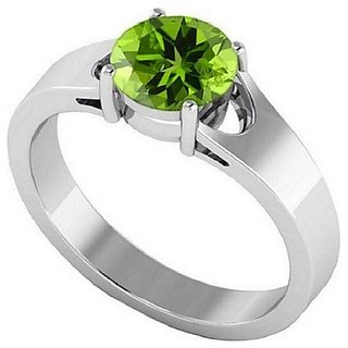                       CEYLONMINE- Peridot Gemstone Silver Plated Ring For Unisex                                              