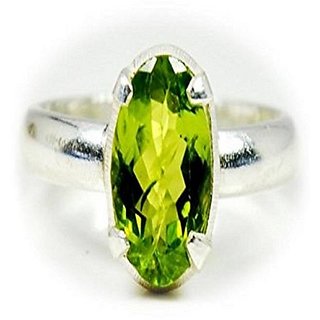                       Peridot Silver Plated Ring Unheated Stone 5.25 Rat                                              