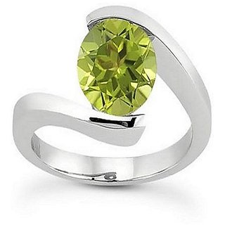                       Unheated & Untreated Stone 6.25 Ratti Peridot Stone Silver  Plated Ring Original Stone Ring By CEYLONMINE                                              