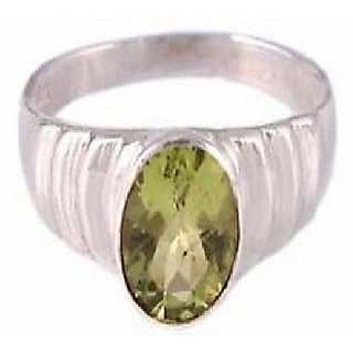                       Natural Stone Peridot Silver Plated Adjustable Peridot Gemst                                              