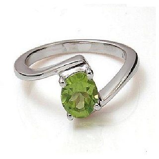                       Peridot Gemstone Silver Plated Ring BY CEYLONMINE                                              