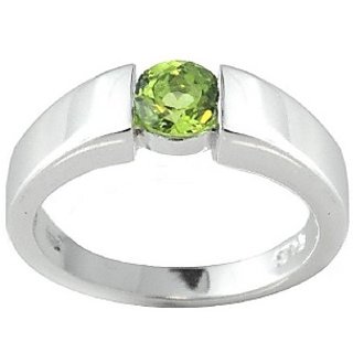                       Precious Stone Peridot Silver Plated Ring Gemstone                                              