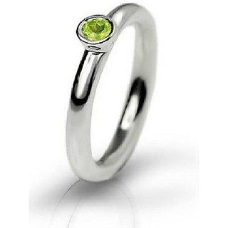                       Natural Peridot  Stone Silver Plated  Gemstone Ring BY CEYLONMINE                                              