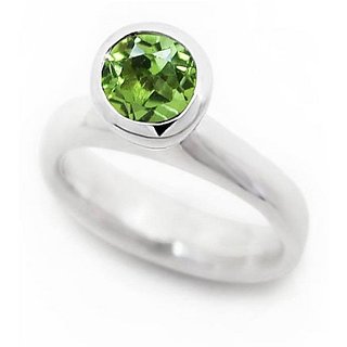                       Unheated & Untreated Stone 6.25 Carat Peridot Silver Plated Ring Original Stone Ring By CEYLONMINE                                              