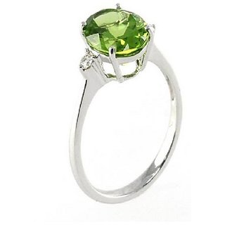                       Semi- Precious Stone Peridot 5.25 Ratti Ring Original & Lab Certified Gemstone Ring BY CEYLONMINE                                              