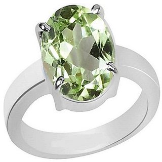                       Semi- Precious Stone Peridot 4.25 Carat Silver Plated Ring Original & Lab Certified Gemstone Ring BY CEYLONMINE                                              