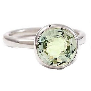                       CEYLONMINE- 5.25 Carat Natural Peridot Stone Ring Silver Plated Unheated & Untreated Stone Ring                                              