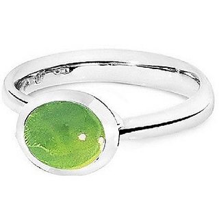                       Certified Peridot Silver Plated Ring Unheated Stone 5.25 Ratti R                                              