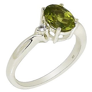                       Original Peridot Silver Plated Ring Unheated Stone 6.25 Ratti Ring For Astrological Purpose By CEYLONMIONE                                              