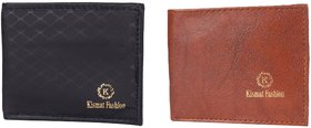 Kismat Fashion Stylish Wallet For Mens (Black & Oranges Brown)