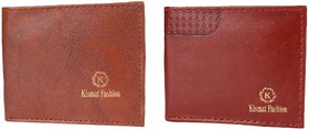 Kismat Fashion Stylish Wallet For Mens (Oranges Brown & Redis Brown)