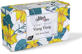 Mirah Belle - Goat Milk, Ylang Ylang Soap Bar (125 g) - Blemished, Acne Prone, Great for Teenagers and Adults.