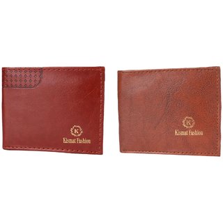 Kismat Fashion Stylish Wallet For Mens (Redis Brown & Oranges Brown)
