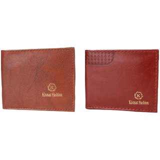 Kismat Fashion Stylish Wallet For Mens (Oranges Brown & Redis Brown).